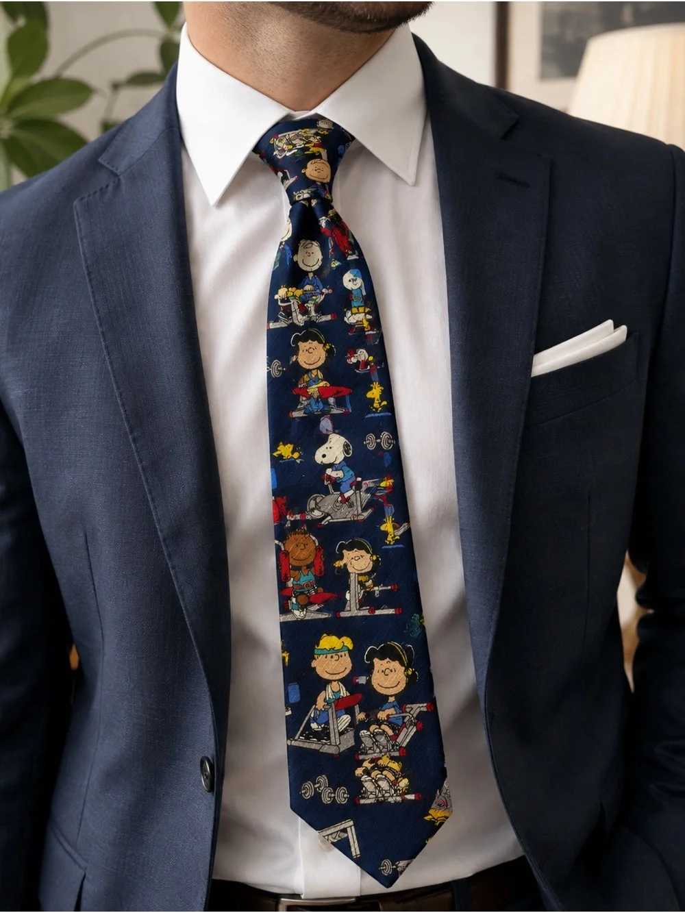 Vintage Peanuts Snoopy Charlie Brown Gym Workout Necktie